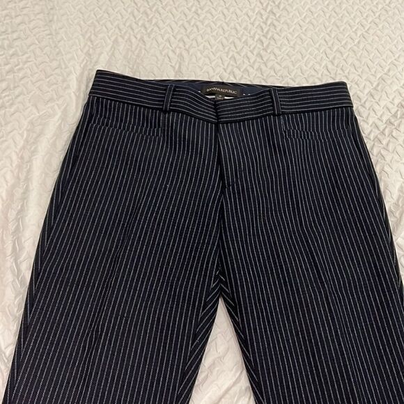 Banana Republic, Sloan pants, dark navy color with pin stripe, ankle length, - Picture 3 of 5